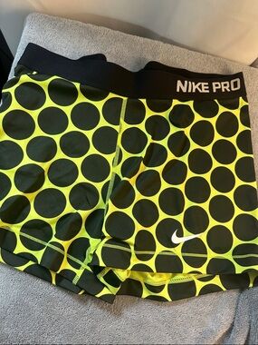 Nike Neon Yellow & Black Polka Dot Performance Shorts